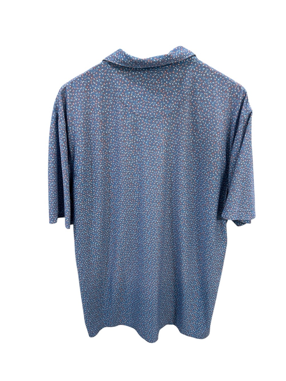 Peter Millar Summer Comfort Polo Shirt Blue Print Performance Golf Size L - Picture 5 of 5